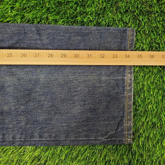 Vintage 60s LEE Bootcut Jeans 36x34 Creased TALON Dark-Wash - Picture 12 of 16